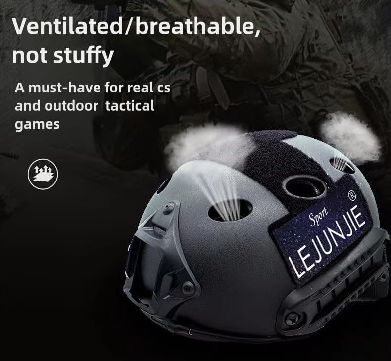 LEJUNJIE PJ Tactical Paintball Airsoft Helmet Fast Military Helmet with NVG Bracket and Side Guide Rail - Image 5